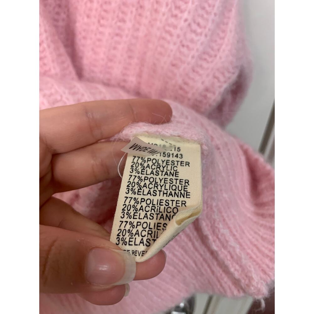FRNCH Mock Neck LIGHT PINK ribbed Sweater size S/M NWT $94 - Picture 5 of 6
